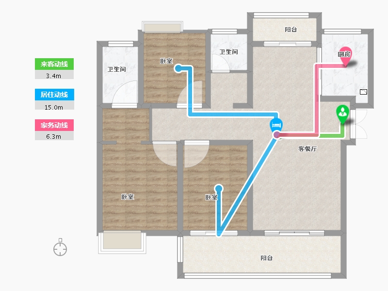 山东省-菏泽市-定陶维也纳国际城-114.00-户型库-动静线