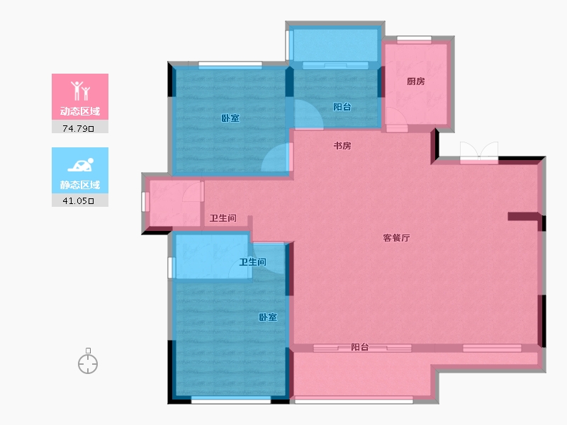 河南省-郑州市-东润银基望京-104.00-户型库-动静分区