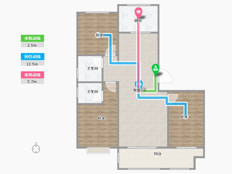 山东省-烟台市-东泰仕林首府-94.05-户型库-动静线