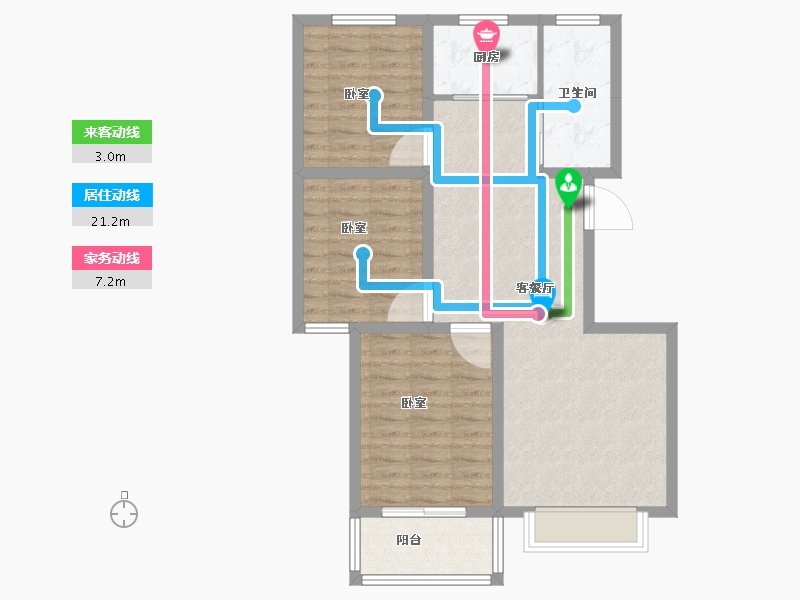 河南省-安阳市-内黄枣乡贵园-81.07-户型库-动静线