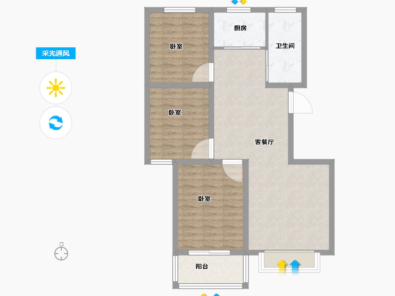 河南省-安阳市-内黄枣乡贵园-81.07-户型库-采光通风