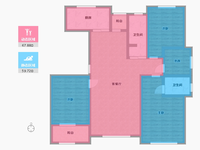 山东省-潍坊市-中房幸福名都-113.35-户型库-动静分区