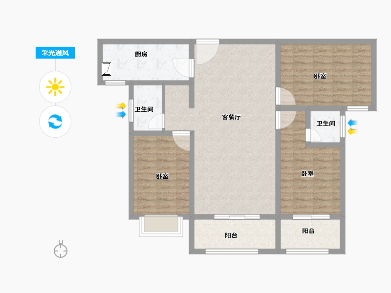 河南省-洛阳市-华芳怡景-100.00-户型库-采光通风