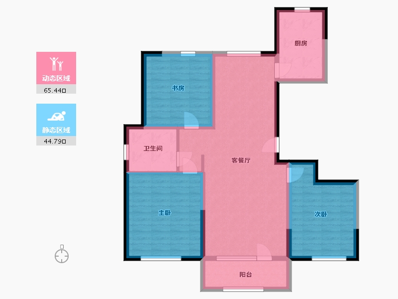 山东省-青岛市-新源上城明珠-98.70-户型库-动静分区