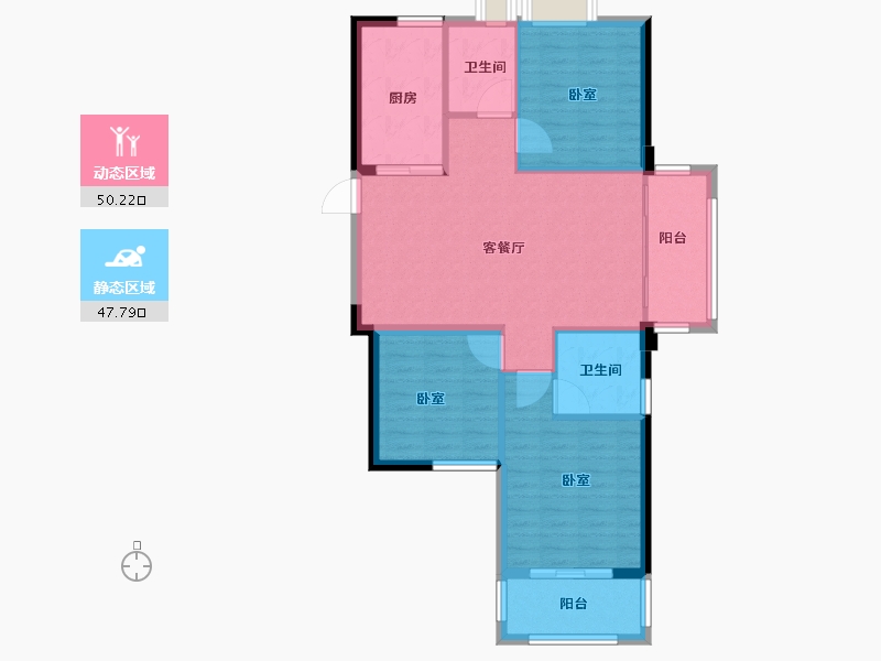 福建省-宁德市-逸涛东湖澜悦-88.90-户型库-动静分区