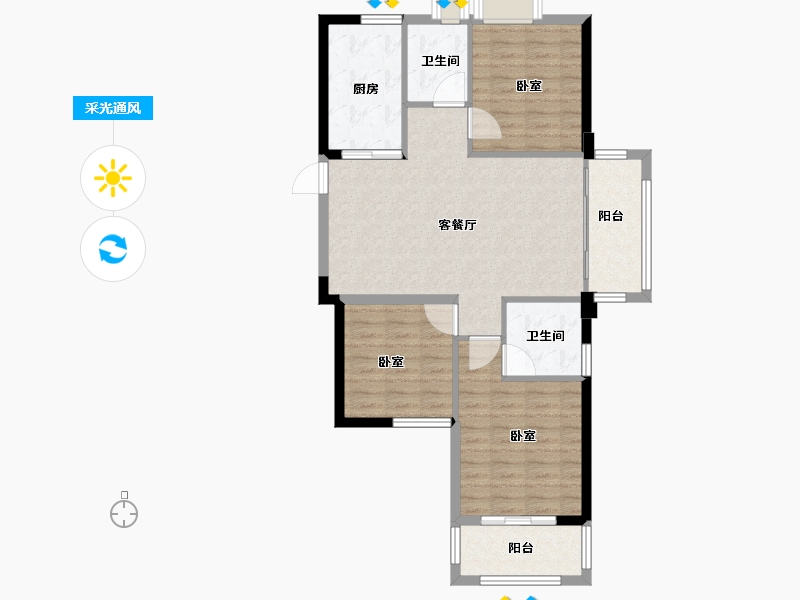 福建省-宁德市-逸涛东湖澜悦-88.90-户型库-采光通风