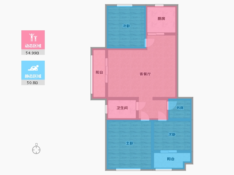 山东省-潍坊市-中房幸福名都-93.57-户型库-动静分区