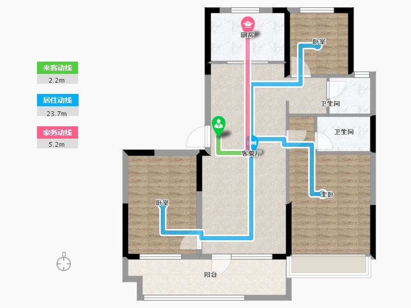 山东省-枣庄市-碧桂园鹏泰翡翠云台-100.88-户型库-动静线