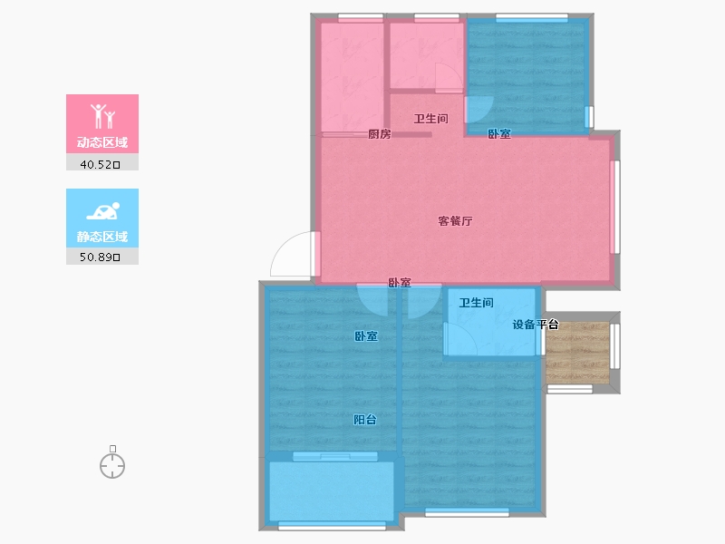 浙江省-舟山市-金鹰海悦府-86.01-户型库-动静分区