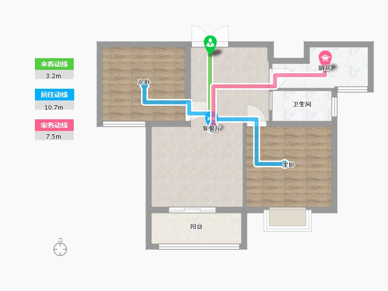 山东省-潍坊市-世纪阳光城市广场-70.40-户型库-动静线