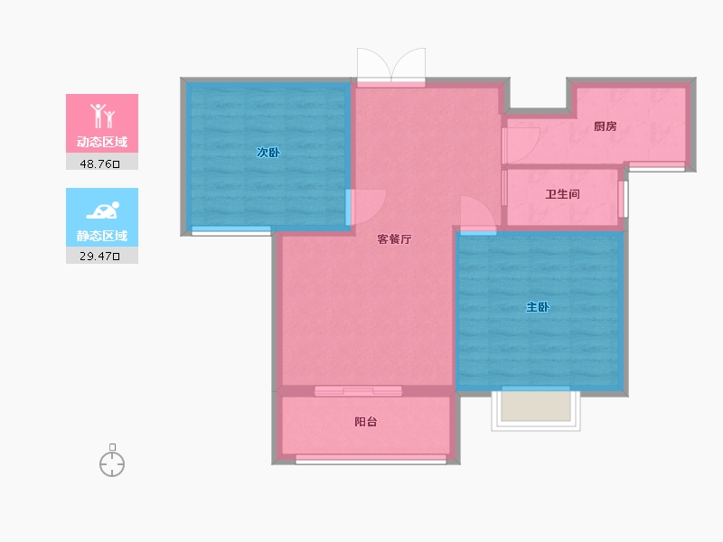 山东省-潍坊市-世纪阳光城市广场-70.40-户型库-动静分区