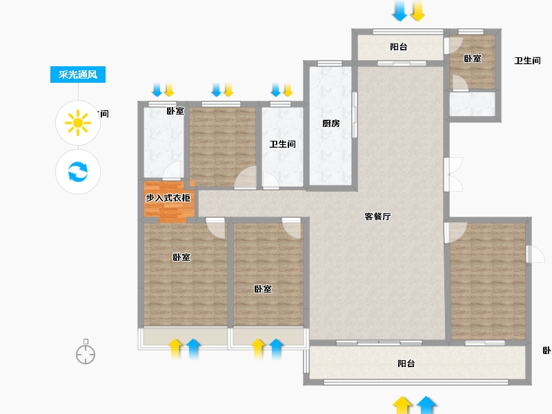 河南省-安阳市-滑县建业城-184.00-户型库-采光通风