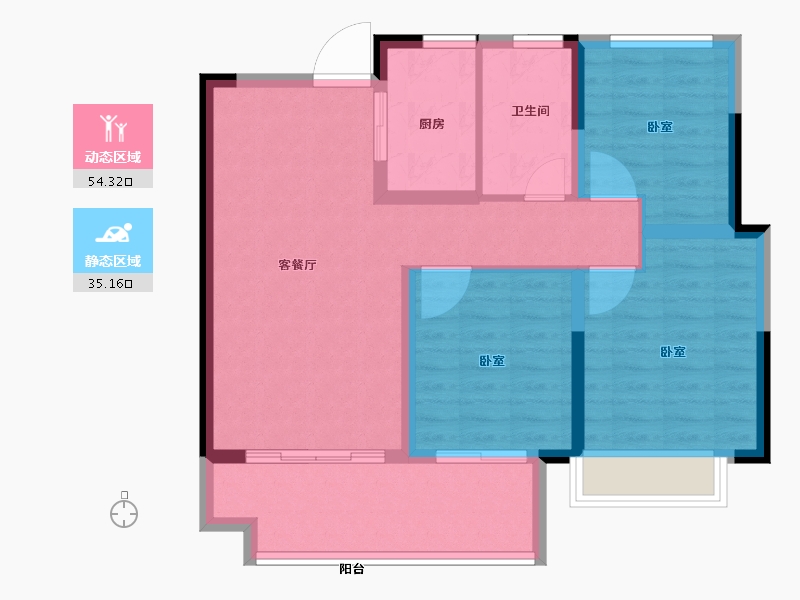 安徽省-合肥市-蓝光·林肯公园-79.99-户型库-动静分区