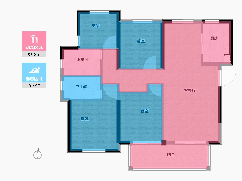 福建省-宁德市-福安世茂云玺-92.00-户型库-动静分区