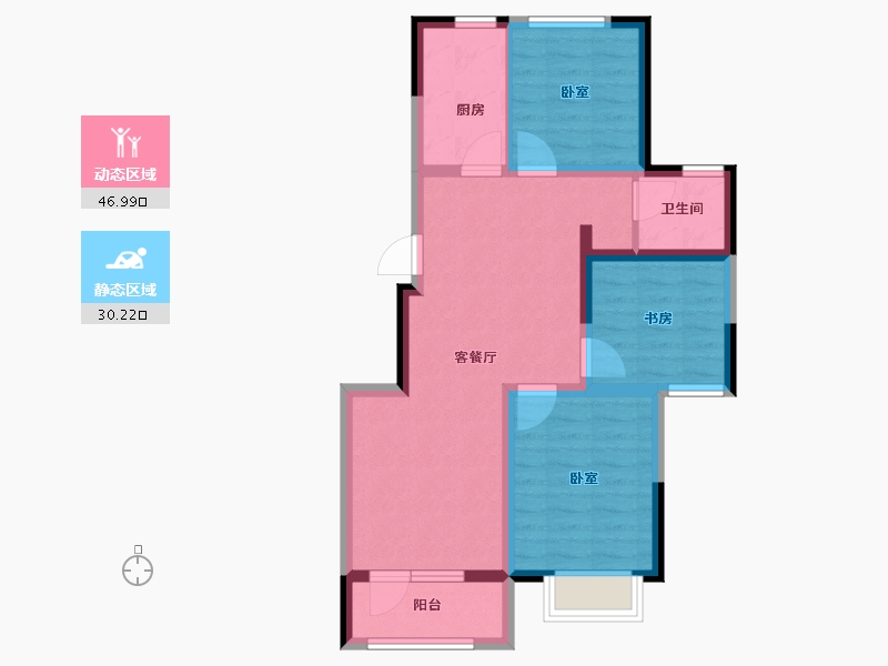 山东省-烟台市-中海知孚里-68.00-户型库-动静分区