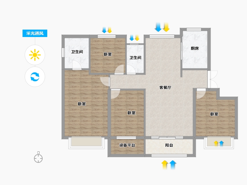 山东省-菏泽市-巨野枫叶正红（枫庭骊景）-113.69-户型库-采光通风