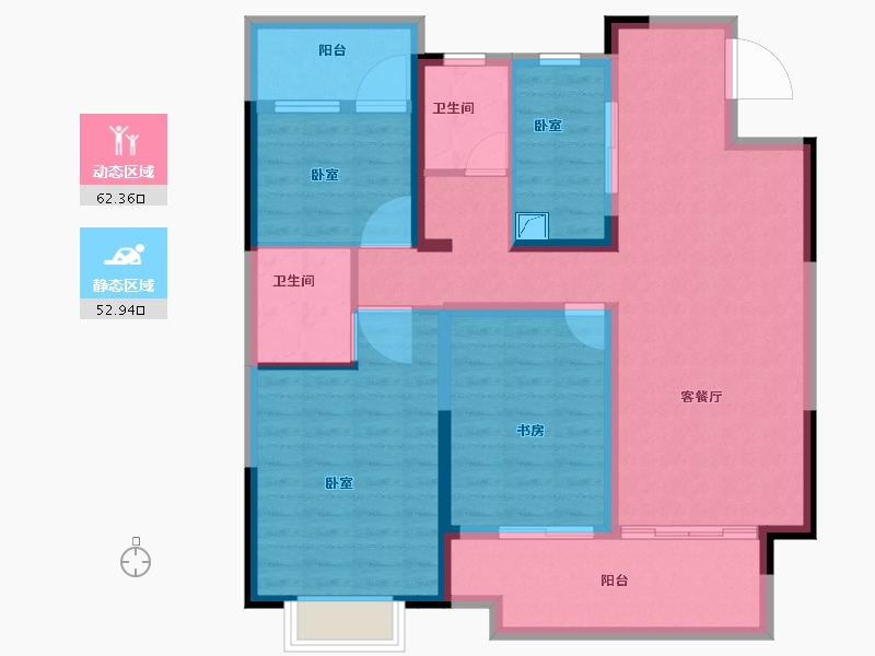 安徽省-合肥市-高速时代御府-103.01-户型库-动静分区