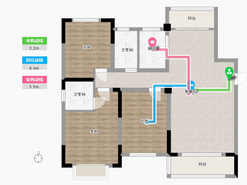 江西省-宜春市-北湖豪苑2期-104.01-户型库-动静线