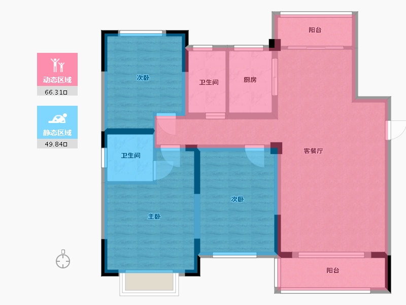 江西省-宜春市-北湖豪苑2期-104.01-户型库-动静分区