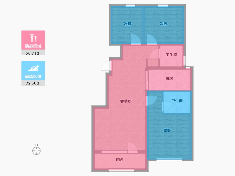 山东省-青岛市-凯景领盛华府-80.00-户型库-动静分区