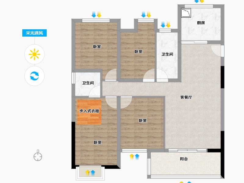 福建省-莆田市-玖玺·正荣府2期-103.00-户型库-采光通风