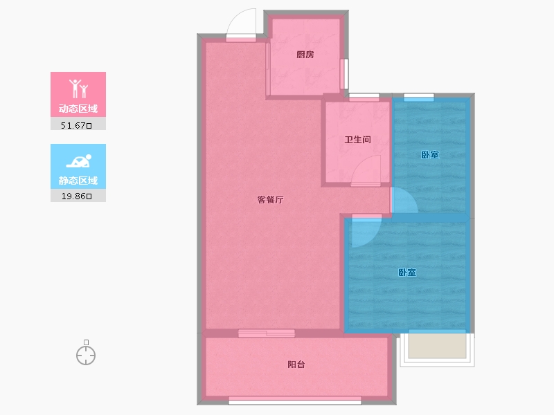 山东省-烟台市-万城华府-64.00-户型库-动静分区