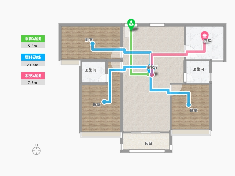 河南省-安阳市-新城国际三期-110.43-户型库-动静线