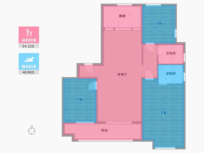 山东省-潍坊市-龙港育秀园-101.07-户型库-动静分区