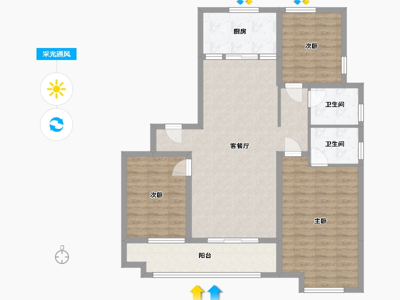 山东省-潍坊市-龙港育秀园-101.07-户型库-采光通风