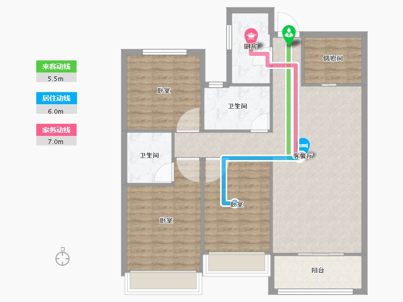 河南省-安阳市-锦尚天华-100.78-户型库-动静线