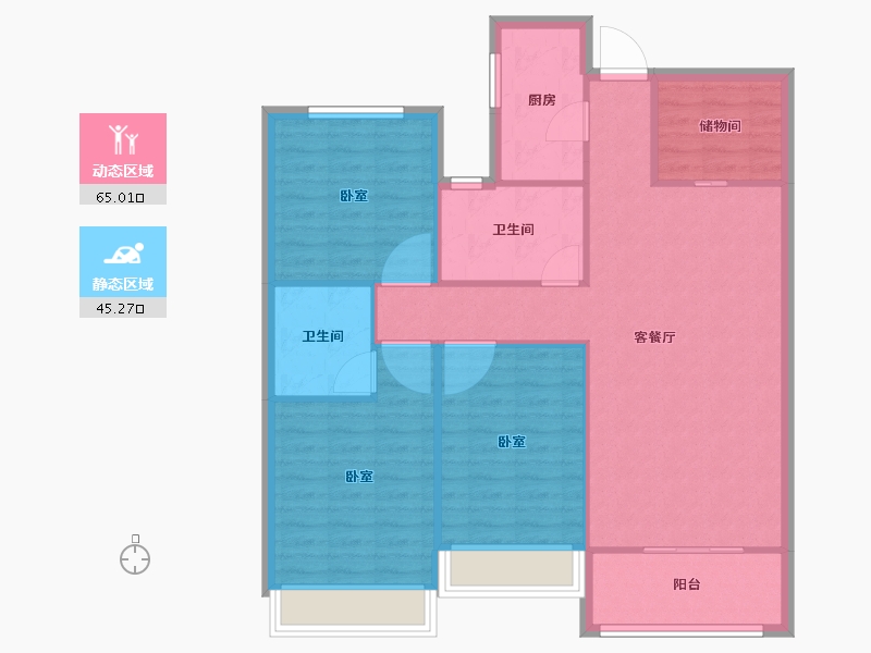 河南省-安阳市-锦尚天华-100.78-户型库-动静分区