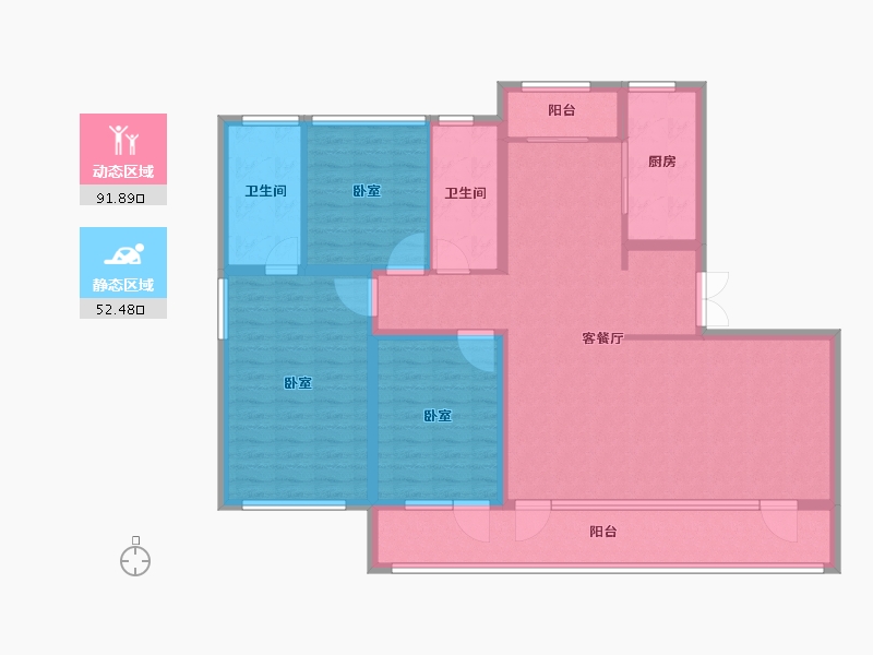 山东省-济南市-融创东山府-130.01-户型库-动静分区