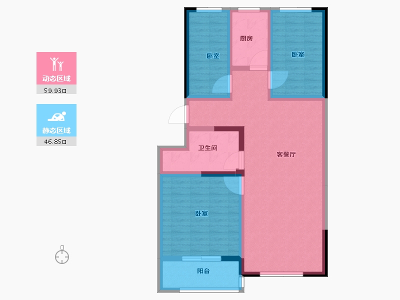 山东省-菏泽市-华堂居-95.00-户型库-动静分区