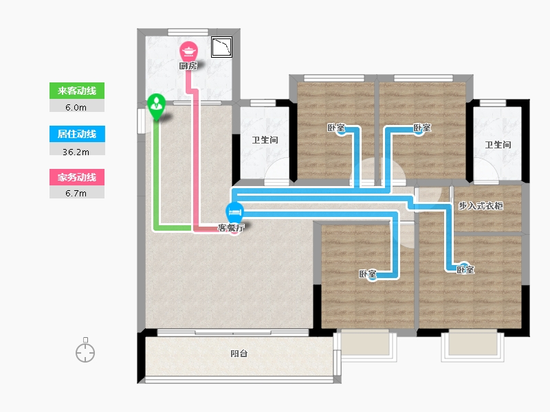 福建省-莆田市-玖玺·正荣府2期-104.00-户型库-动静线