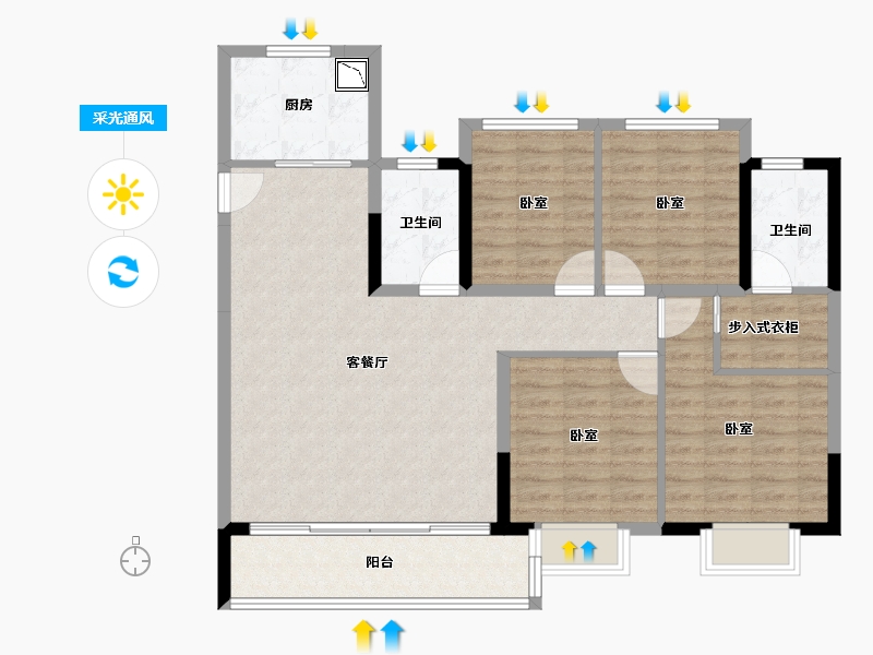 福建省-莆田市-玖玺·正荣府2期-104.00-户型库-采光通风