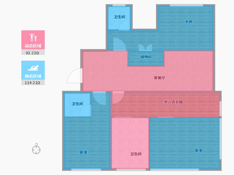 河南省-郑州市-建业新筑-190.94-户型库-动静分区