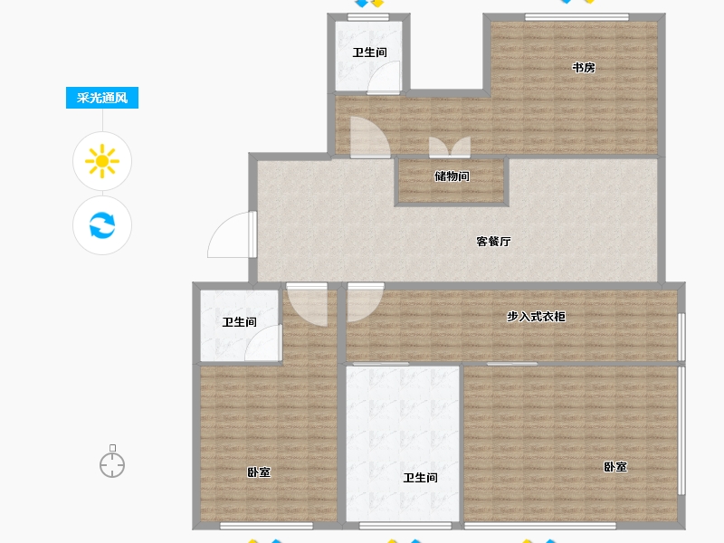 河南省-郑州市-建业新筑-190.94-户型库-采光通风