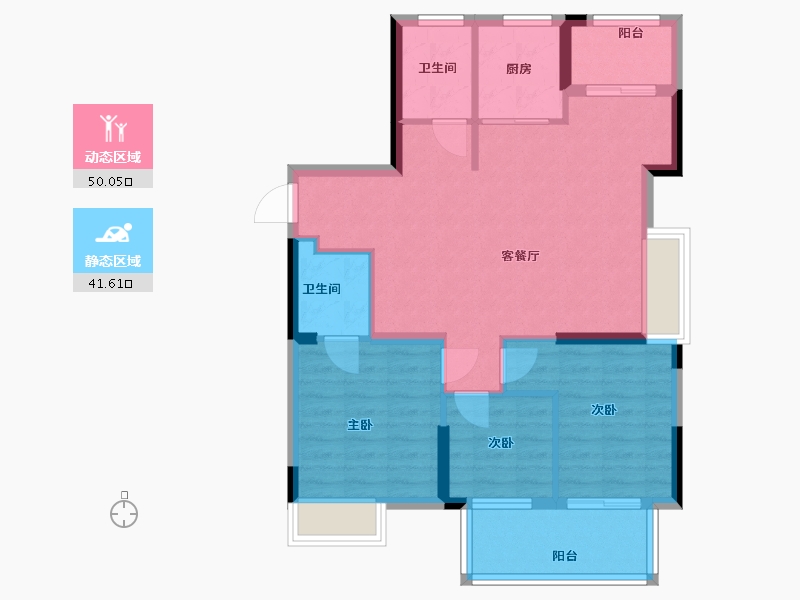 福建省-福州市-世茂福晟钱隆双玺-82.28-户型库-动静分区