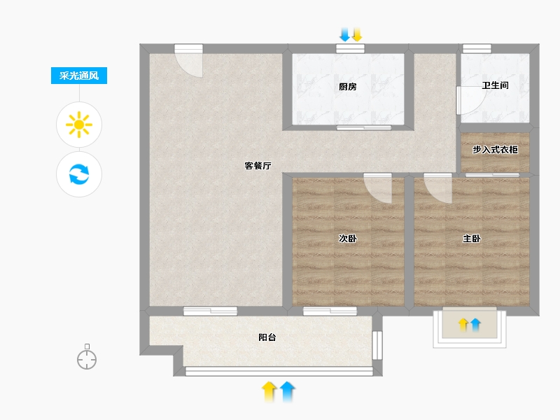 山东省-青岛市-中高名人书苑-70.00-户型库-采光通风