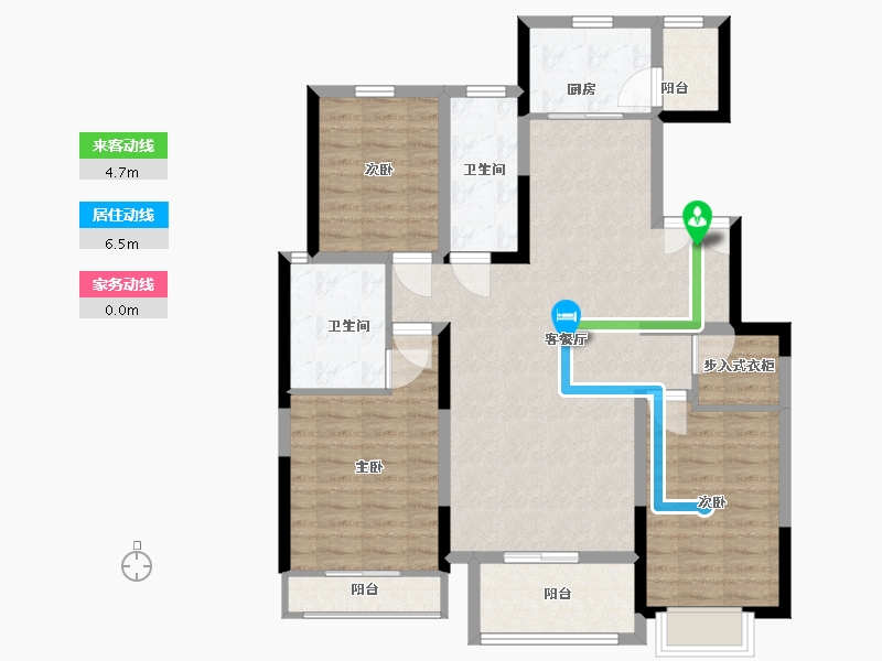 山东省-青岛市-缦沙半岛-105.00-户型库-动静线