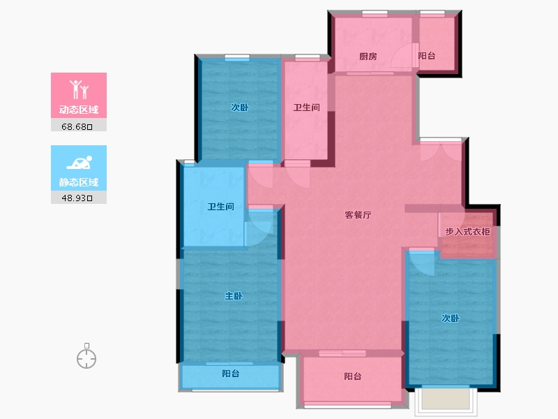 山东省-青岛市-缦沙半岛-105.00-户型库-动静分区