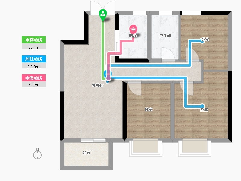 河南省-郑州市-建业比华利庄园-72.00-户型库-动静线