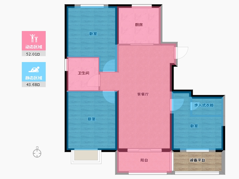 山东省-烟台市-中节能朗庭-90.70-户型库-动静分区