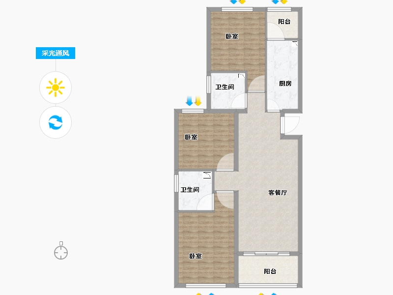 山东省-菏泽市-恒大绿洲-110.25-户型库-采光通风