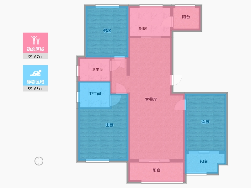 山东省-潍坊市-中房幸福名都-109.00-户型库-动静分区