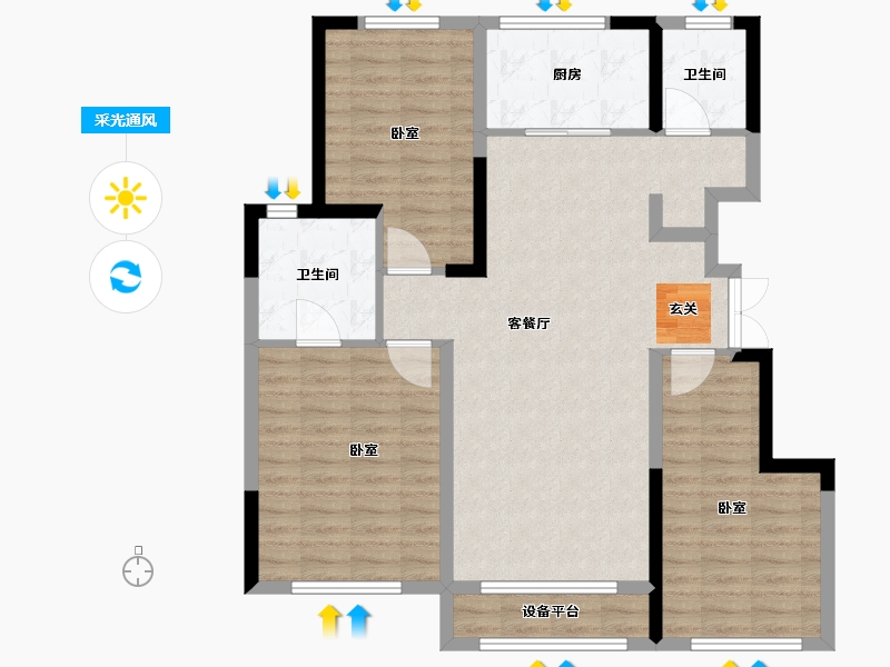 山东省-烟台市-金象泰吉祥家园-98.00-户型库-采光通风