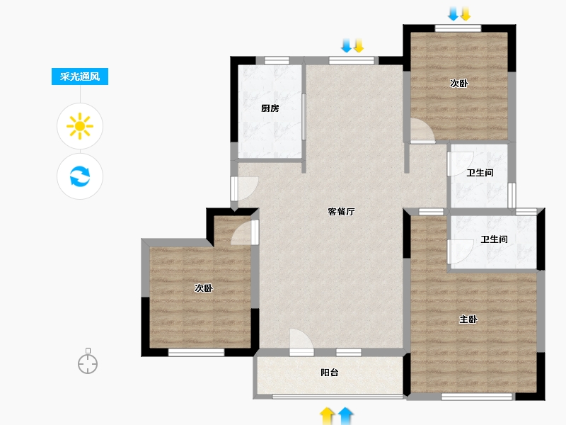 山东省-青岛市-新源上城明珠-100.01-户型库-采光通风