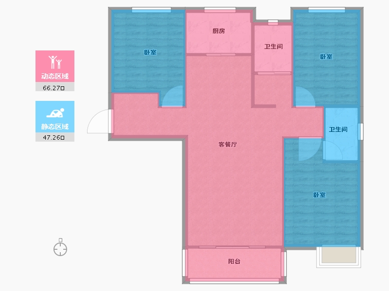 河南省-安阳市-中茂玖悦府-104.46-户型库-动静分区