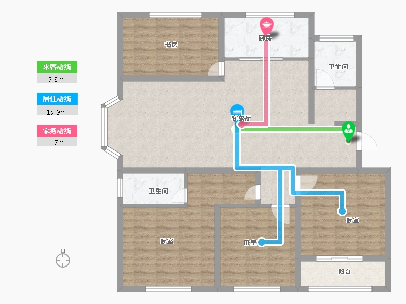 山东省-菏泽市-东明大洋福邸-114.00-户型库-动静线