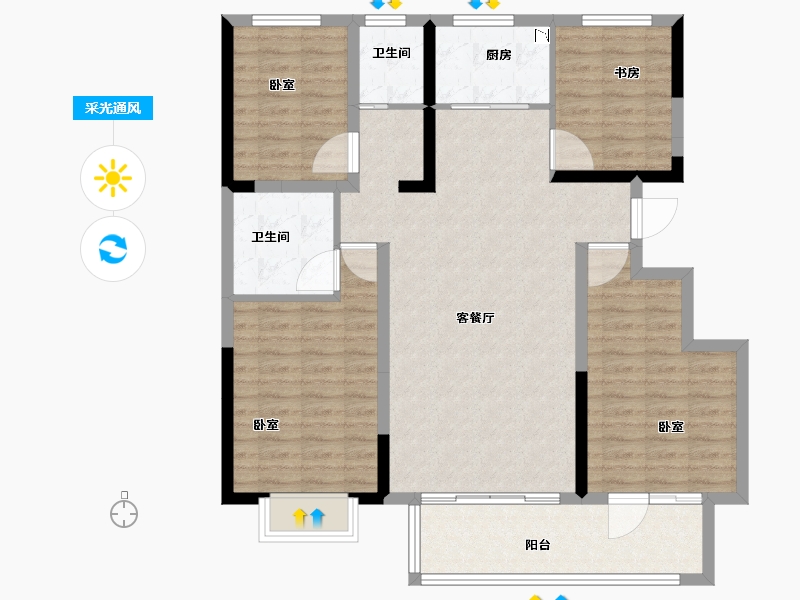 山东省-菏泽市-阜丰君悦城-109.01-户型库-采光通风